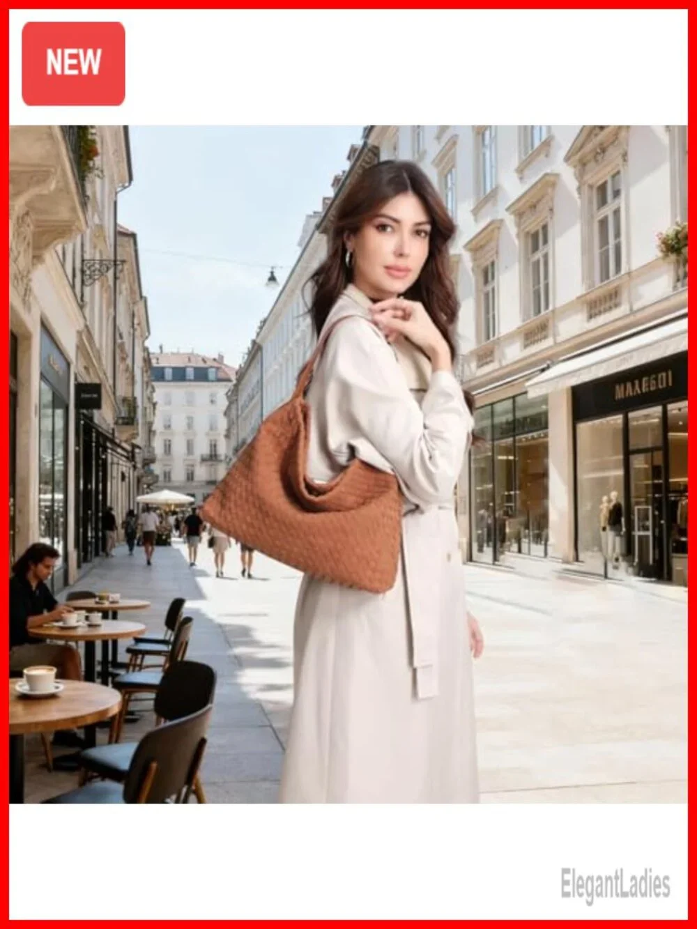 Woven Suede Shoulder Bag - Hobo Tote Satchel, Detachable Strap, Lightweight